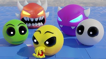 All Geometry Dash Difficulty Faces Animated
