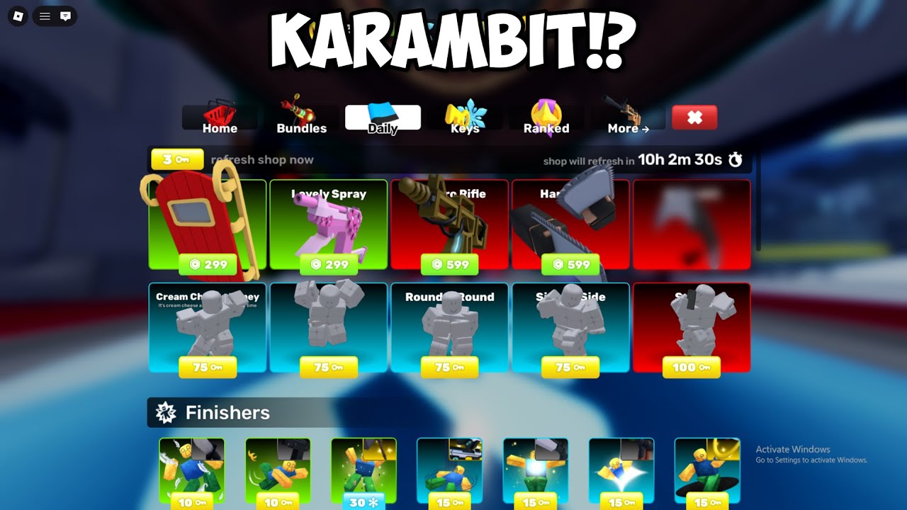 BUYING KARAMBIT IN ROBLOX RIVALS!!! - YouTube