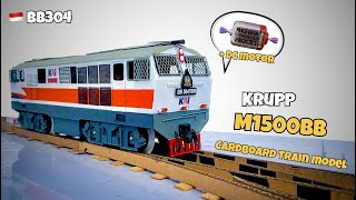 Cara Buat Miniatur Kereta Api dari Kardus | LOKOMOTIF BB304 BERMESIN | KRUPP M1500BB