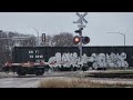 Lots of IANR engines pulling a train in Waterloo, Iowa