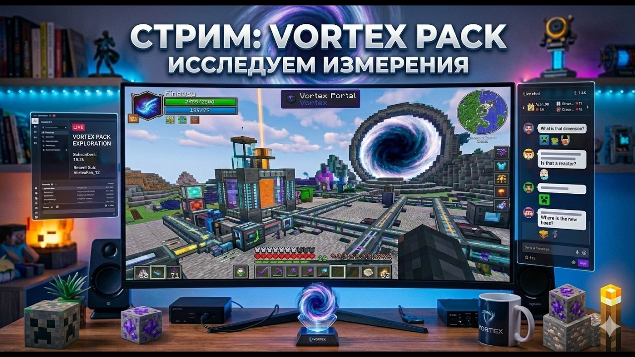 СТРИМ ПО СБОРКЕ VORTEX МАЙНКРАФТ #klauncher #KLauncher   #minecraft #vortex #mods