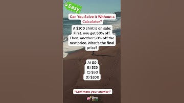 This Shirt Discount Riddle Fools 92% — Can You Solve It Without a Calculator?#riddlemathworld #short