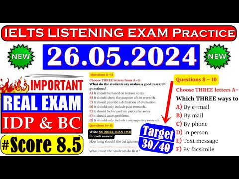 Ielts Listening Practice Test 2024 With Answers | 26.05.2024