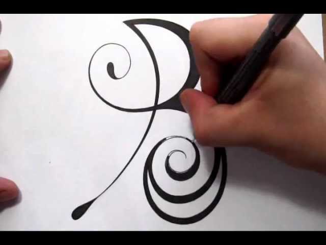 Drawing A Fancy Cursive Initial Design Capital Letter B Youtube