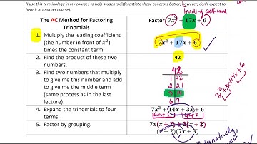 5.4 Factoring Trinomials with a Leading Coefficient Other than 1