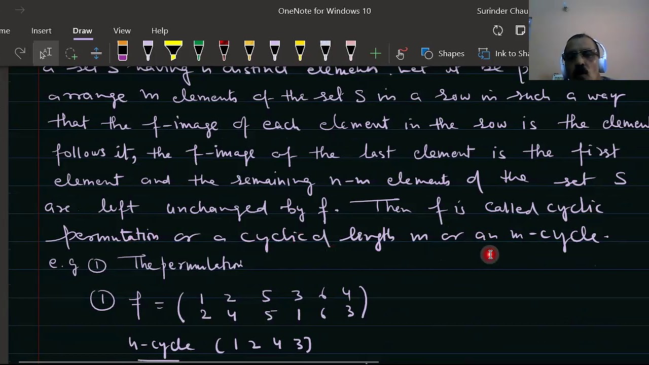 Permutation, cyclic permutation and symmetric group(8-AL-1)