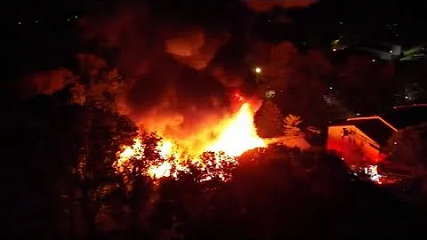 SKYVIEW VIDEO: Massive flames engulf an apartment unit in East Ridge, Tennessee