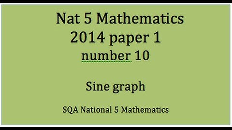 2014 SQA Nat 5 Mathematics Paper1: 10 Sine graph.