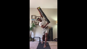 Anterior step with overhead reach