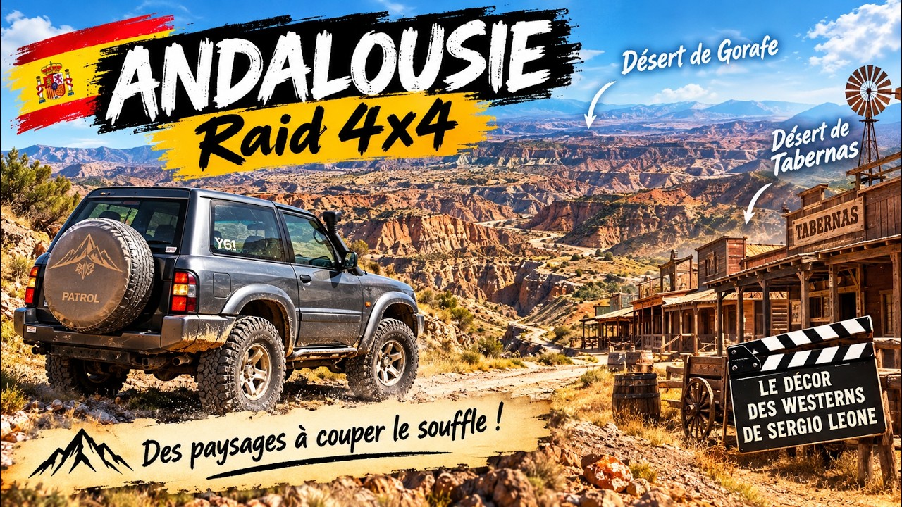 Désert Gorafe et Tabernas Off road - Raid 4x4 Espagne  - Andalousie 4x4 - 1080Hd -