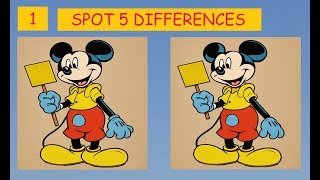 SPOT THE DIFFERENCE |  MICKEY MOUSE | JAPANESE PUZZLE | 100 SECOND PUZZLE | #137