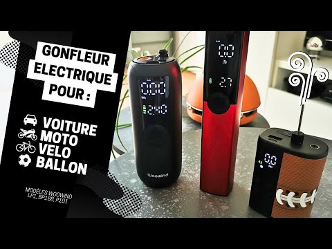 GONFLEUR ELECTRIQUE à batterie pour VOITURE 🚗, MOTO 🏍️, VELO 🚲, BALLON ⚽ | WOOWIND LP1, BP188, P101