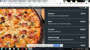 Restaurant menu Page with Elementor Pro