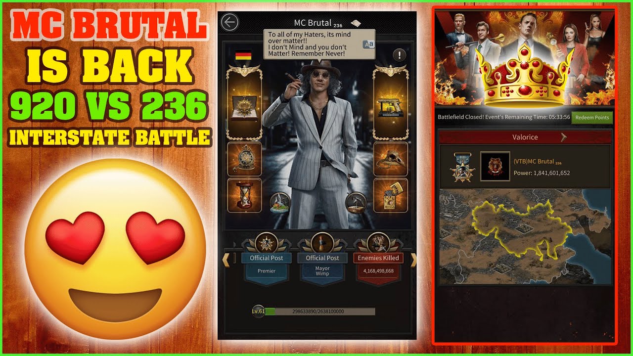 MC Brutal Took Multiple Raids From CgK - 920 Vs 236 - Interstate Battle - Mafia City