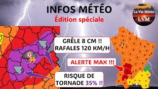 WEATHER REPORT / DANGEROUS THUNDERSTORMS IN FRANCE TONIGHT, TORNADO RISK, MAXIMUM ALERT!