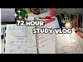 72 hour study vlog🖇️|Studying 10+ hours, aesthetic note-taking, stationery haul, productive uni days
