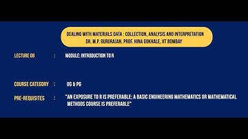 MODULE: INTRODUCTION TO R #swayamprabha #CH35SP