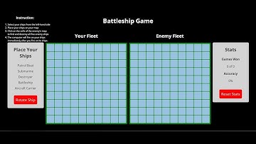 Battleship Game Using HTML, CSS, and VanillaJS