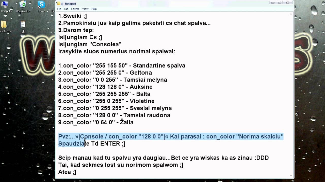 Cs Chat Spalvos Keitimas Youtube