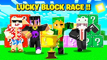 EXTREME LUCKY BLOCK RACE WITH  LILYVILLE MEMBERS 😱
