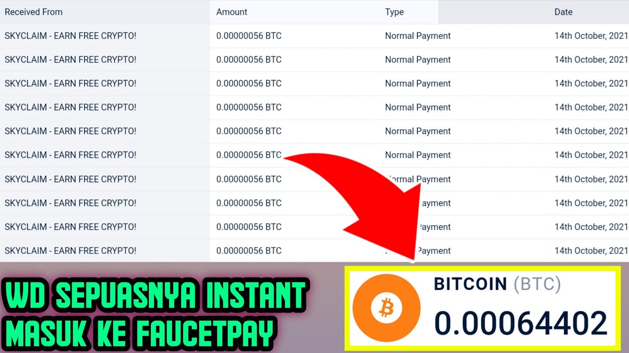 Faucet BTC Legit Terbaru Instant WD Tanpa Minimal YouTube