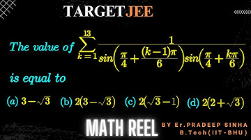 Target JEE | Trigonometrische verhoudingen | Oplossing door Er. Pradeep Sinha (B.Tech., IIT-BHU)