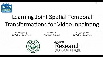 An introduction to  Learning Joint Spatial-Temporal Transformations for Video Inpainting  (ECCV2020)