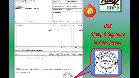 Stamp and Seal in Tally.ERP9 Invoice || Free TDL