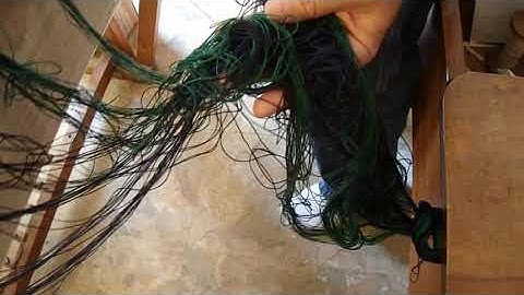 Weaving Project 1 - Mackay tea towels - Threading tangled chain 1