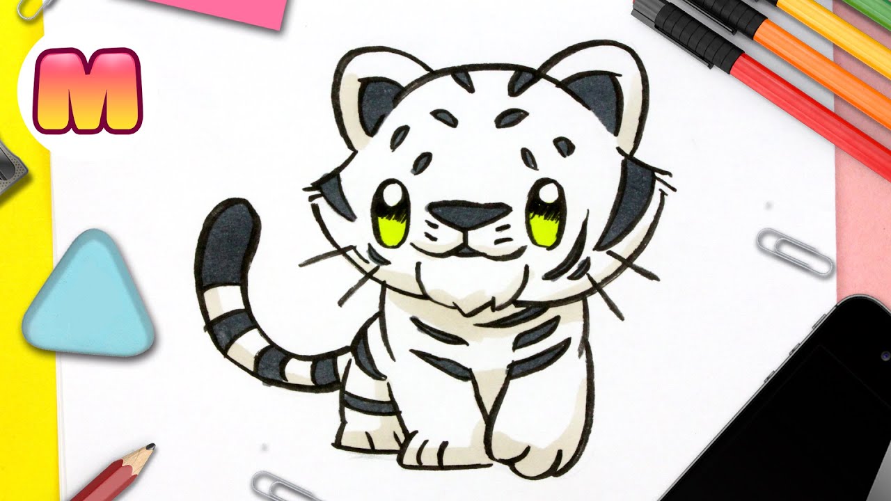 Como dibujar un tigre blanco
