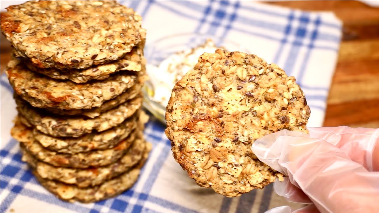 مخبوزات مملحة مقرمشة  للفطور بدون دقيق  او دهون صحية جدا ولذيذة