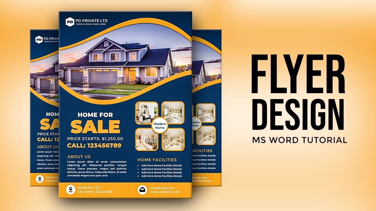 Design a printable Flyer in MS Word | Microsoft Word Tutorial | MS Word Flyer Design