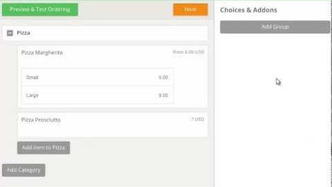RestPOPO:    Create dish choices and add ons to customize menu items in restaurant menu