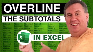 Excel - Selecting Regions, Undoing Actions, & Formatting Subtotals - Episode 1009