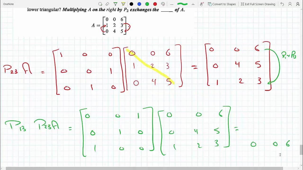 Which Permutation makes Matrix Product P*A Upper/Lower Triangular Pr2-7 ...