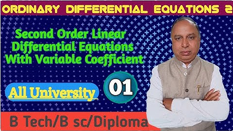 Second Order linear differential Equation With Variable Coffi. when one part of CF is known.| lec 01