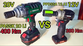 PARKSIDE PERFORMANCE PPDSSA 12 A1 12V  VS  PASSK 20 Li A1 20V#parksideperformance #impactwrench#diy