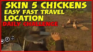 Pluck 5 chickens easy fast travel respawn location Daily challenge Rdr2 Online Red Dead Redemption 2