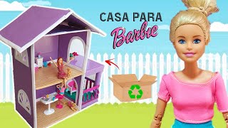 🏡Como Hacer Casa para Barbie reciclando cajas de cartón! 🏡💕 1 Pte.