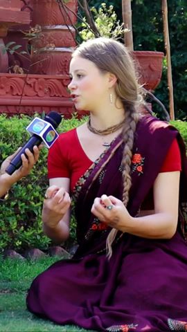 She is Krishna devotee || Full video on channel || vrindavan status #short #shorts Krishna devotee