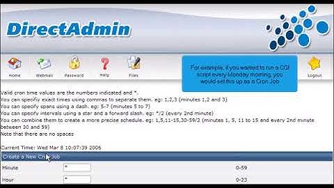 5) How to setup a Cron Job in Direct Admin