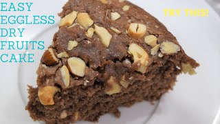 Egg less Dry Fruits Cake | Chocolate Cake | Chef Aryan Gupta | How To Make Cake