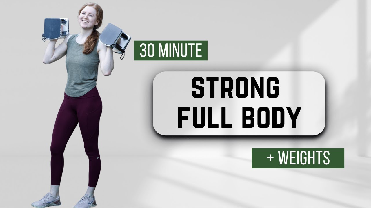 30 MIN FULL BODY WORKOUT - With Dumbbells - No Repeat - No Music - No ...