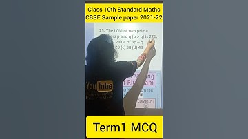 CBSE Sample paper 2021-22: Class 10th Standard Mathematics Term1 MCQ #25