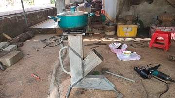 bếp củi tự chế siêu tiện lợi