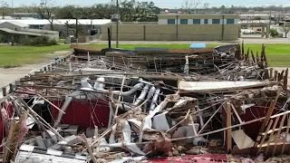 Drone video shows damage caused by Laura in Lake Charles