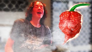 cooking, but under the influence of the carolina reaper