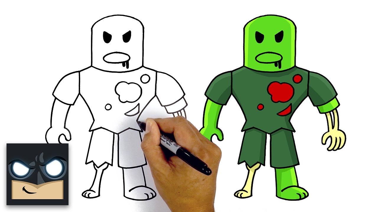 How To Draw A Roblox Zombie Youtube - roblox character roblox face drawing