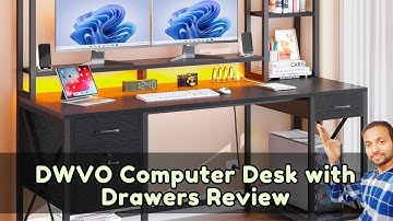 DWVO Computer Desk with Drawers & Outlets - Tech- Friendly Workspace Review | Convenience & Build