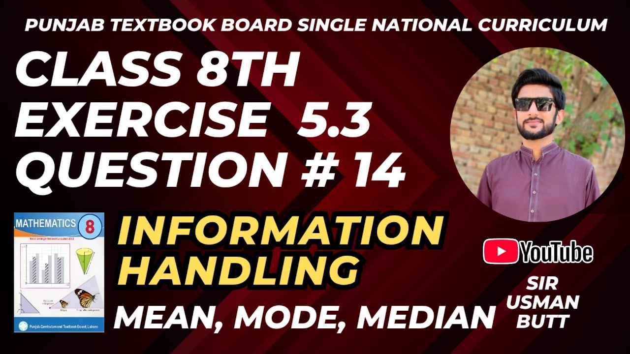 Class 8th Mathematics Exercise 5.3 | Question no 14 | Mean, Mode and Median of group data | Ex 5.3 